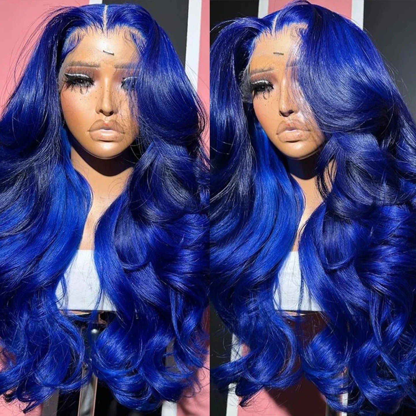 Navy Blue Hd Lace Body Wave Human Hair Wigs
