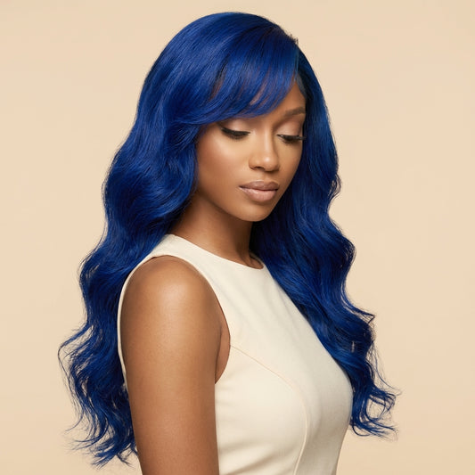 Navy Blue  Hd Lace Body Wave Human Hair Wigs