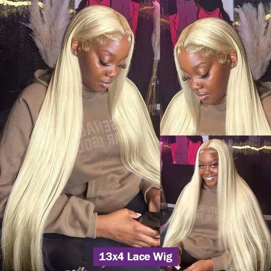 Blonde 613 HD Lace Front Wig - Straight Brazilian Human Hair 13x6 Frontal