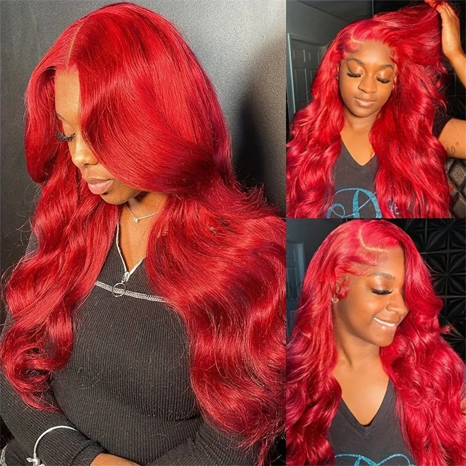 Body Wave Human Hair Wigs Hot Red 13x6 Hd Lace Front Wig