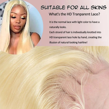 Blonde 613 HD Lace Front Wig - Straight Brazilian Human Hair 13x6 Frontal