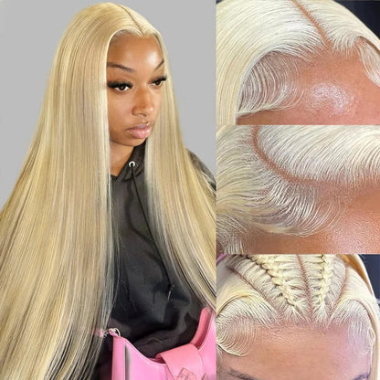 Blonde 613 HD Lace Front Wig - Straight Brazilian Human Hair 13x6 Frontal