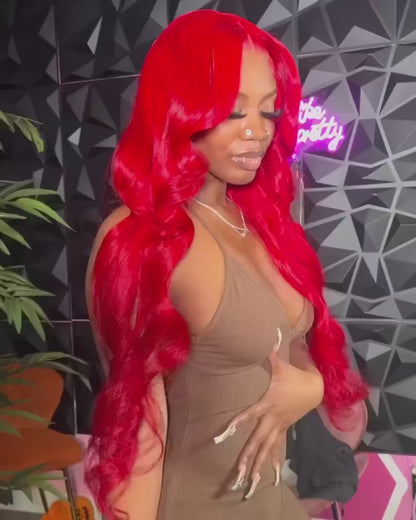 Body Wave Human Hair Wigs Hot Red 13x6 Hd Lace Front Wig